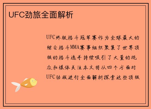 UFC劲旅全面解析